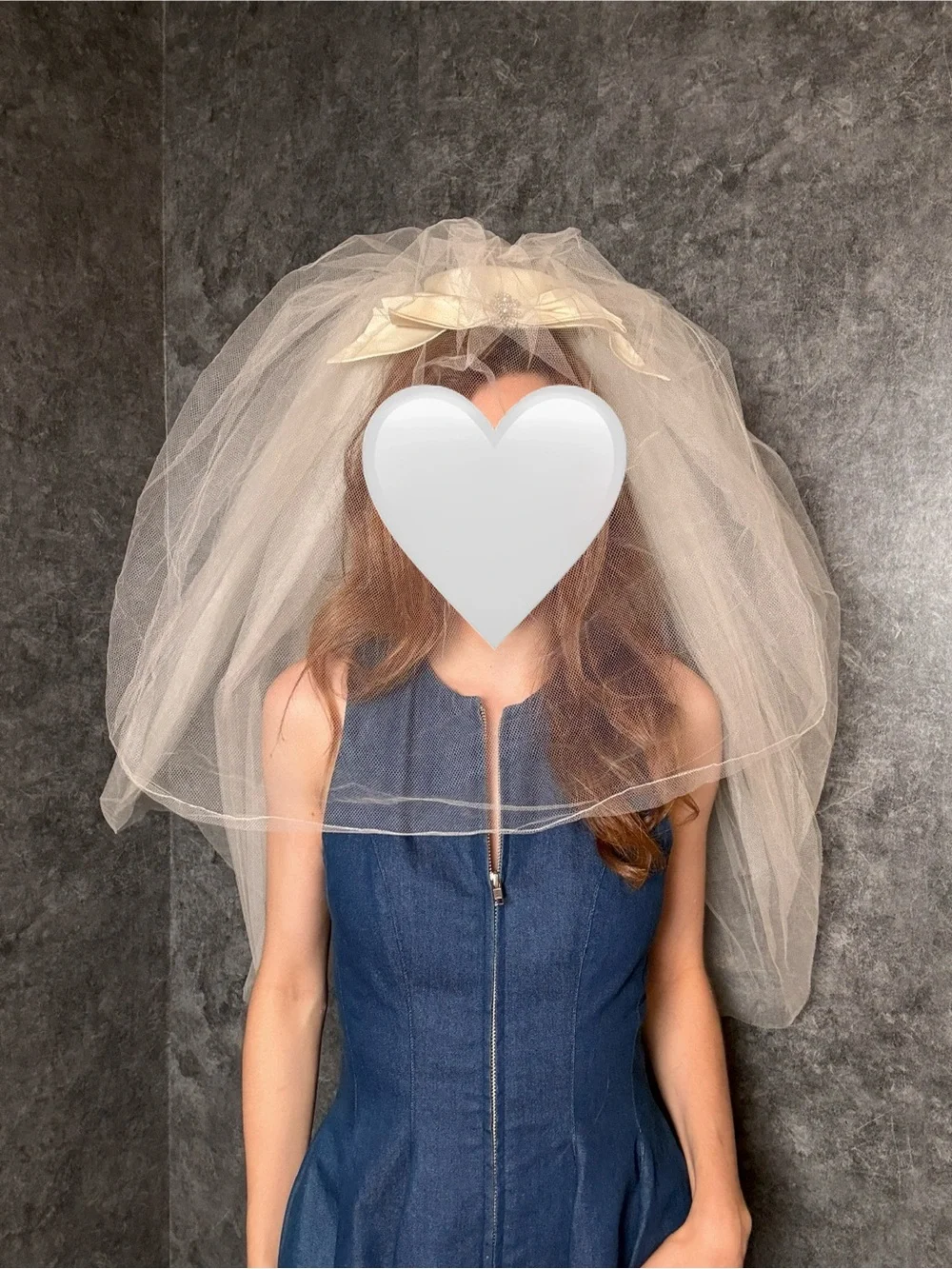 Vintage 1960s English Net Wedding Veil — Elbow Length with Tiny Hat